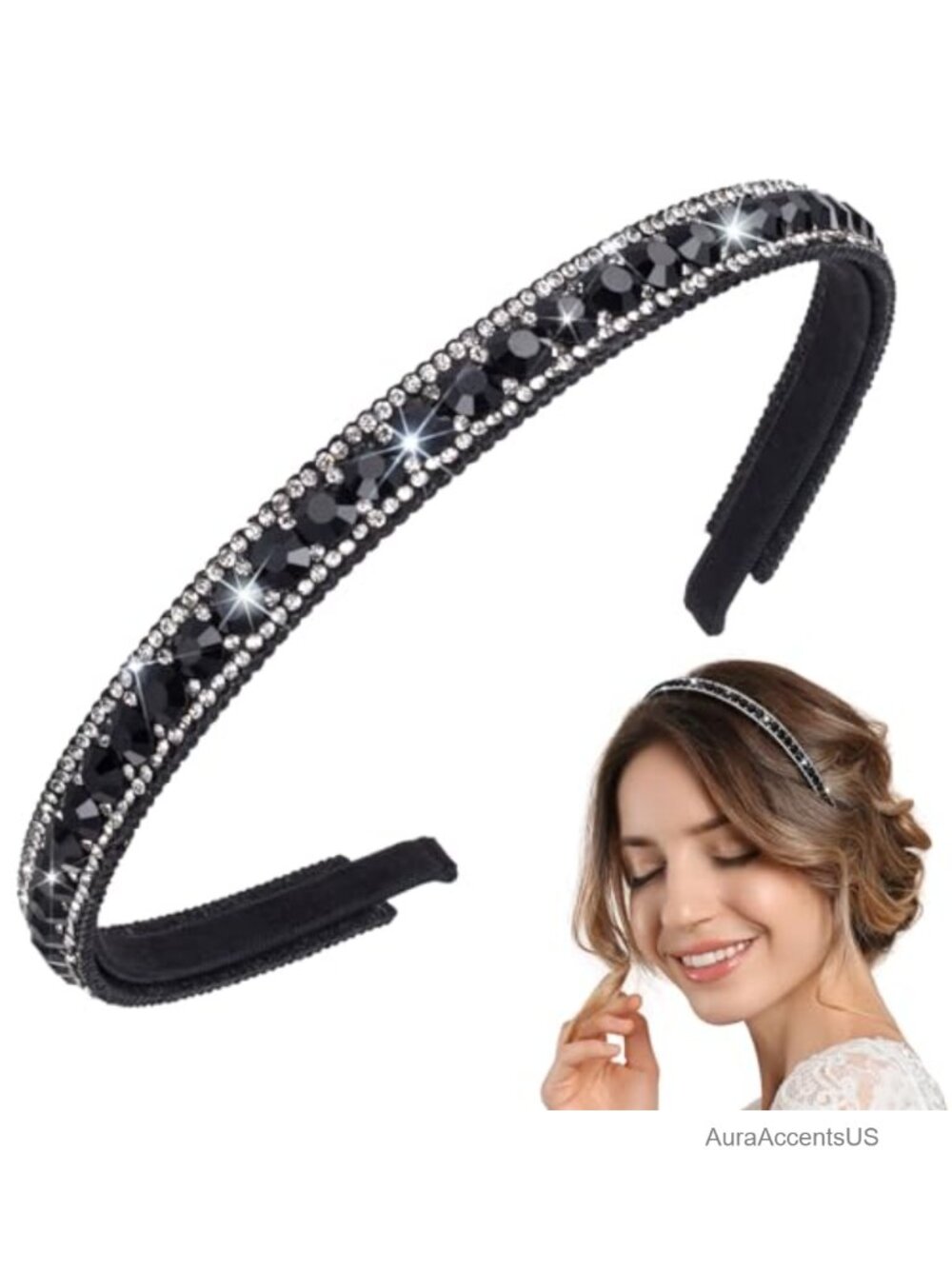 Rhinestone Non-Slip Headband Sparkling Crystal Hair Accessory Bridal Wedding